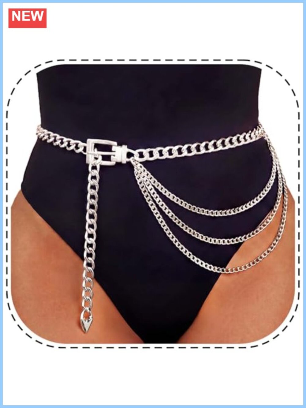 Alloy Chunky Chain Belt Adjustable Waist Chain for Women